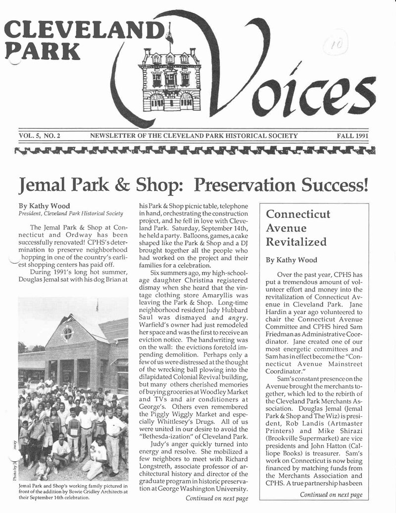 Cover of Voices Newsletter issue Fall 1991
