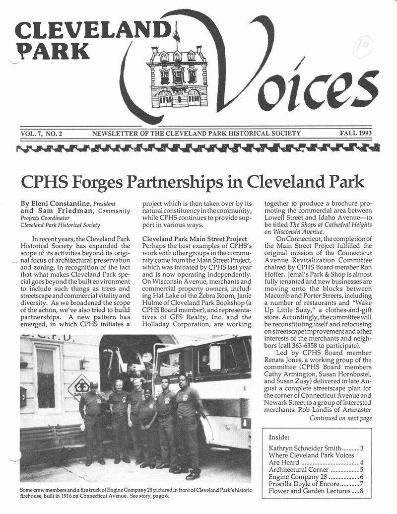 Cover of Voices Newsletter issue Fall 1993