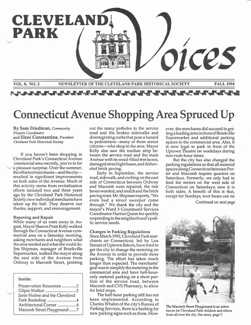 Cover of Voices Newsletter issue Fall 1994