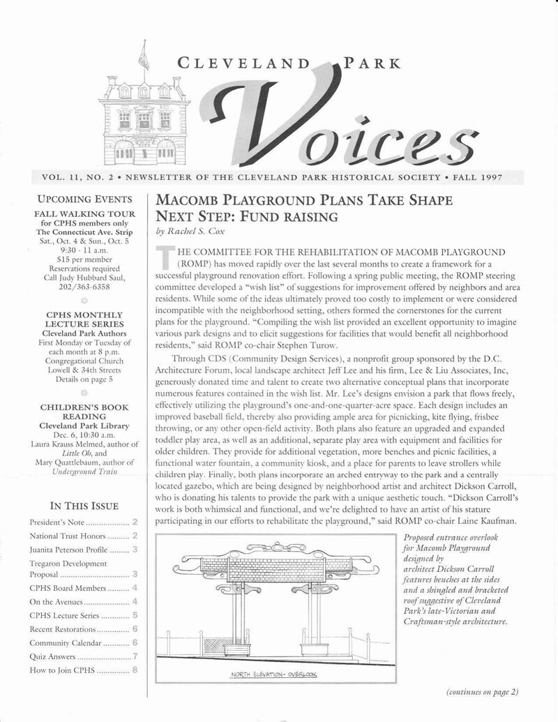Cover of Voices Newsletter issue Fall 1997