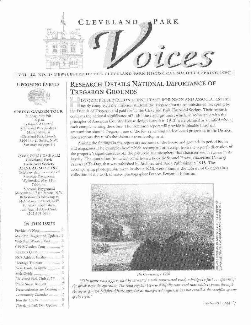 Cover of Voices Newsletter issue Spring 1999