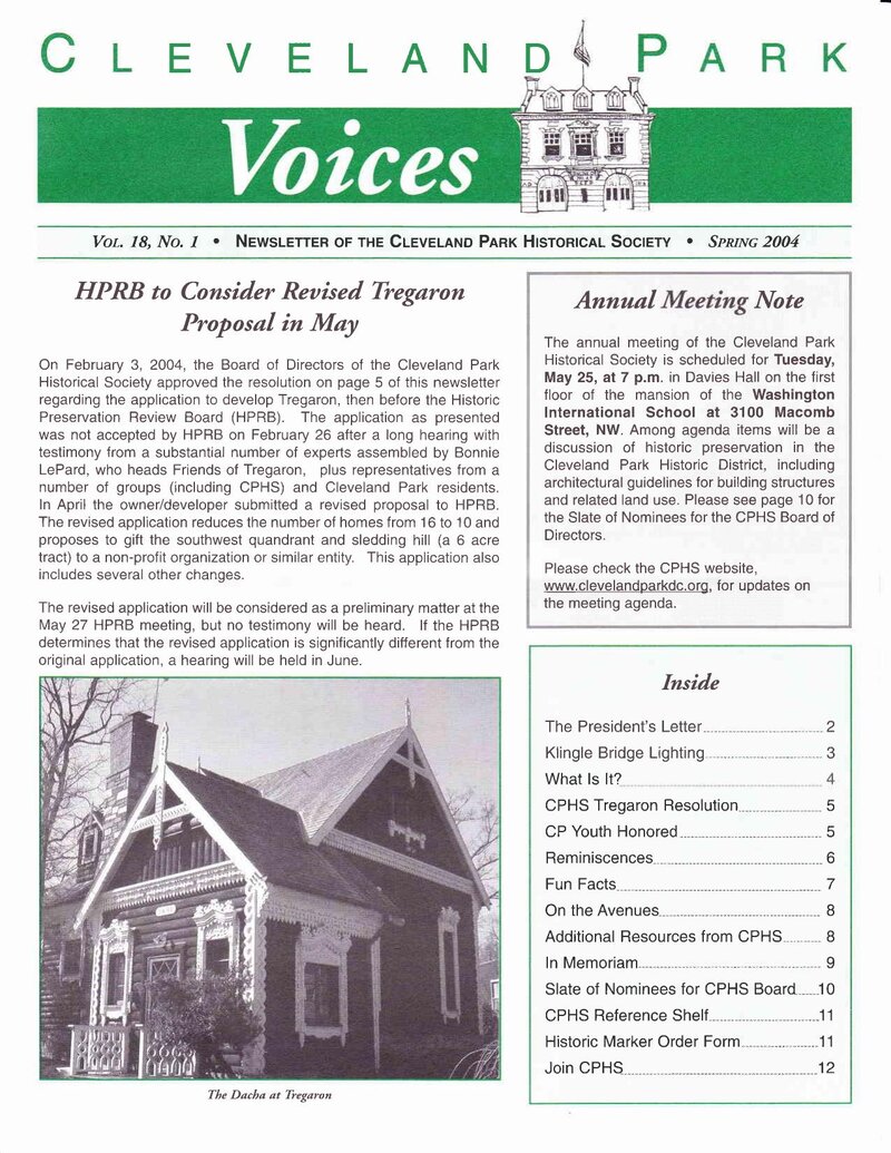 Cover of Voices Newsletter issue Spring 2004