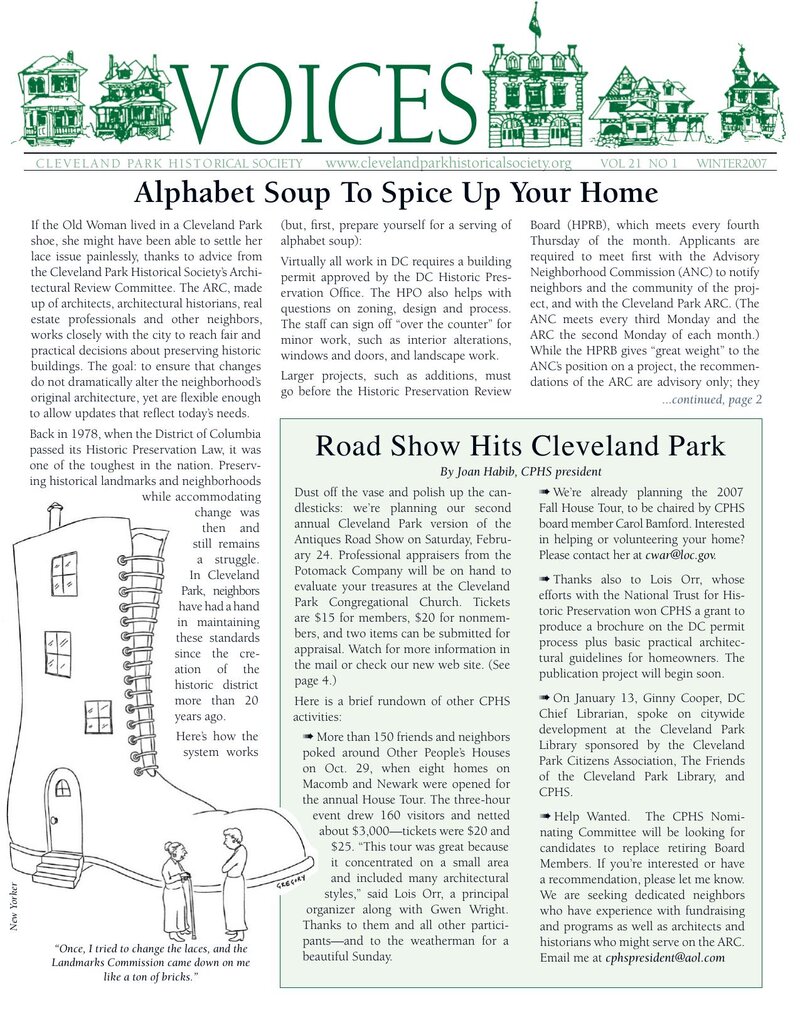 Cover of Voices Newsletter issue Winter 2007