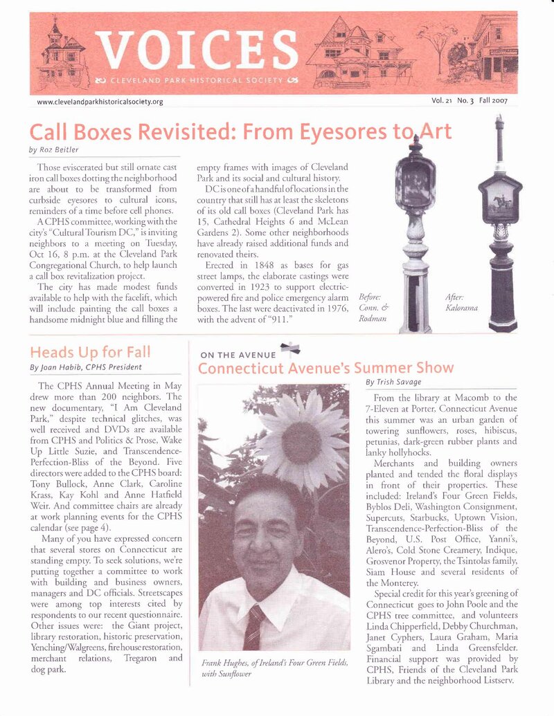 Cover of Voices Newsletter issue Fall 2007