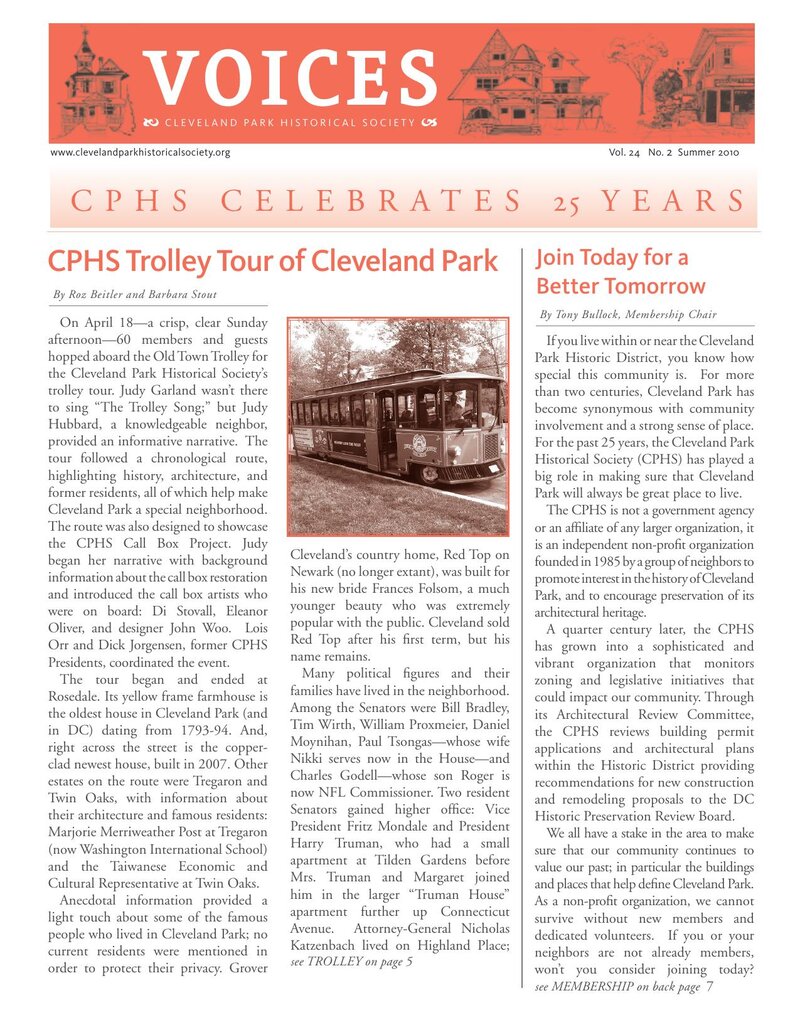 Cover of Voices Newsletter issue Spring 2010