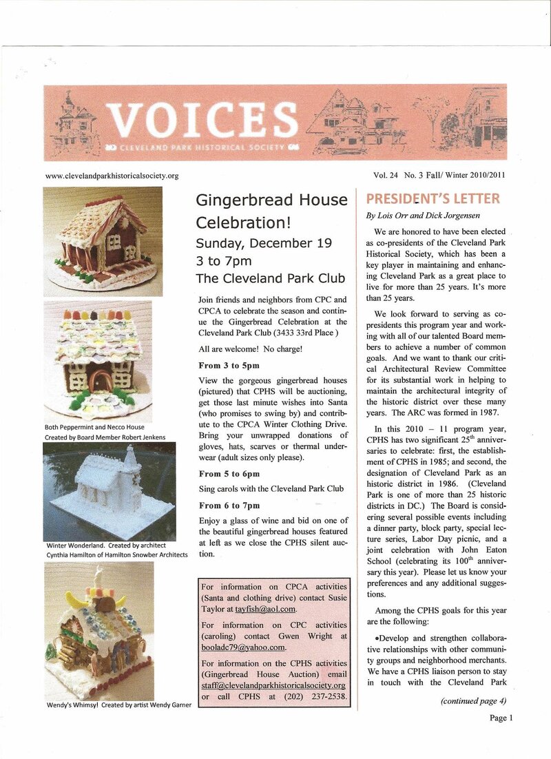 Cover of Voices Newsletter issue Fall 2010