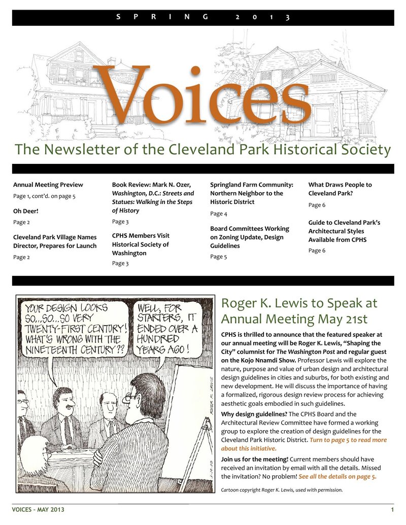 Cover of Voices Newsletter issue Spring 2013