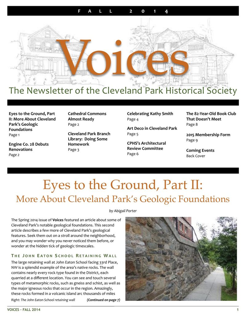 Cover of Voices Newsletter issue Fall 2014