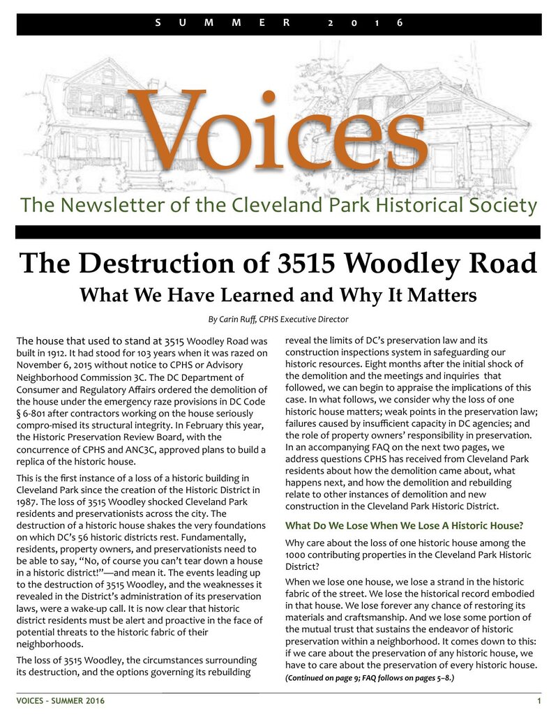 Cover of Voices Newsletter issue Spring 2016