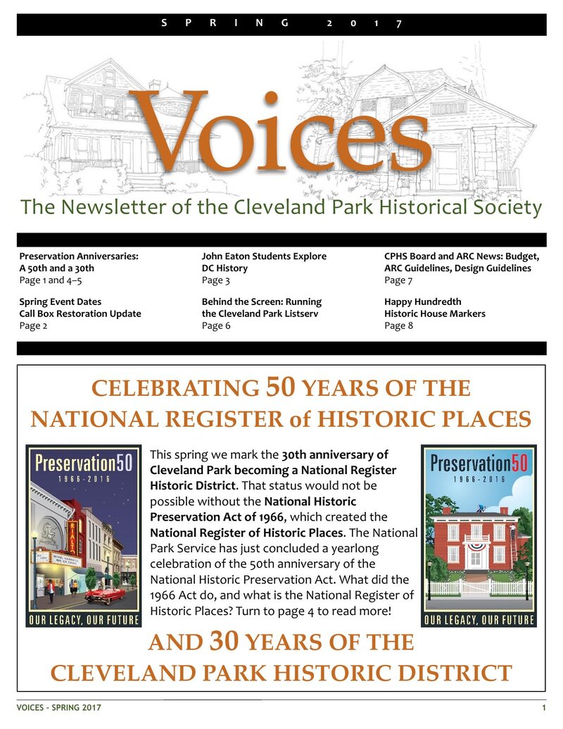 Cover of Voices Newsletter issue Spring 2017