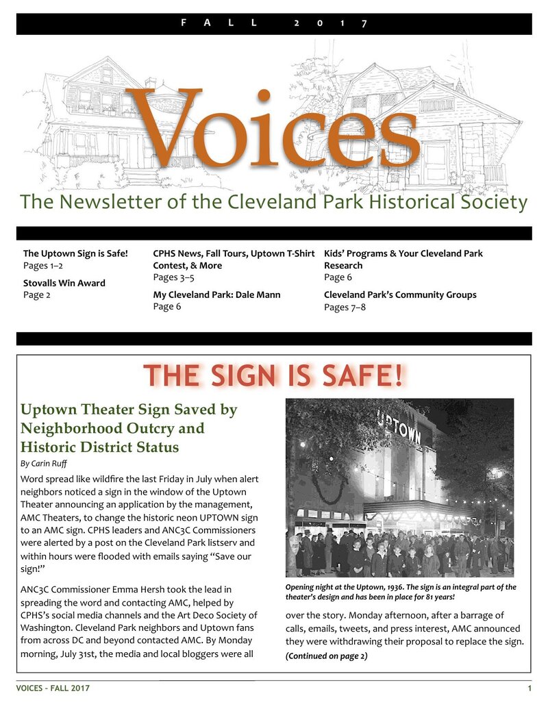 Cover of Voices Newsletter issue Fall 2017