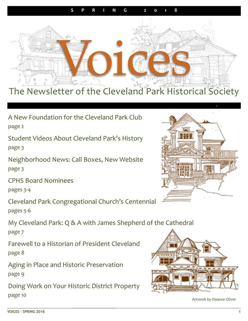 Cover of Voices Newsletter issue Spring 2018