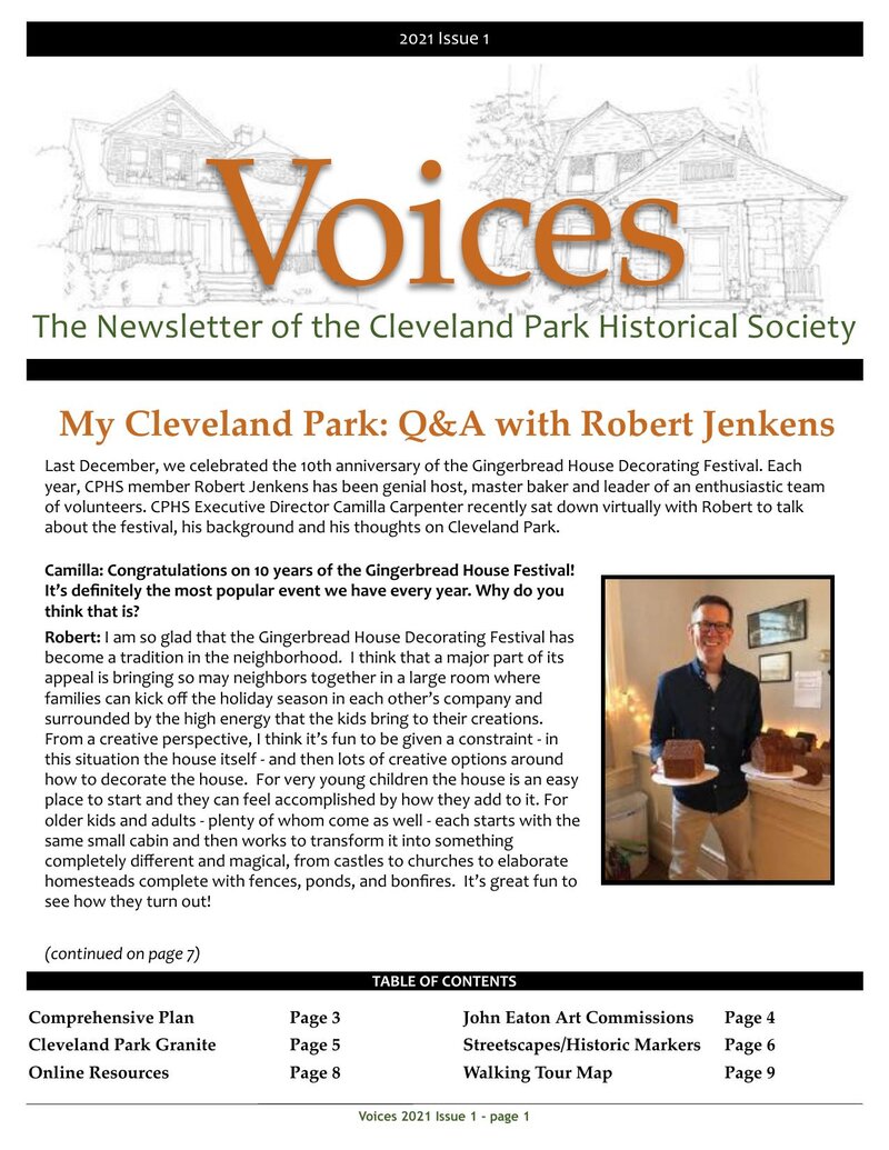 Cover of Voices Newsletter issue Spring 2021