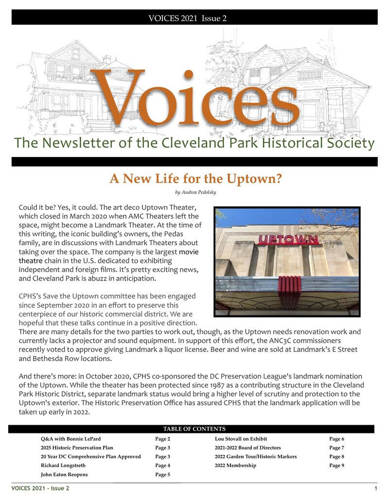 Cover of Voices Newsletter issue Fall 2021