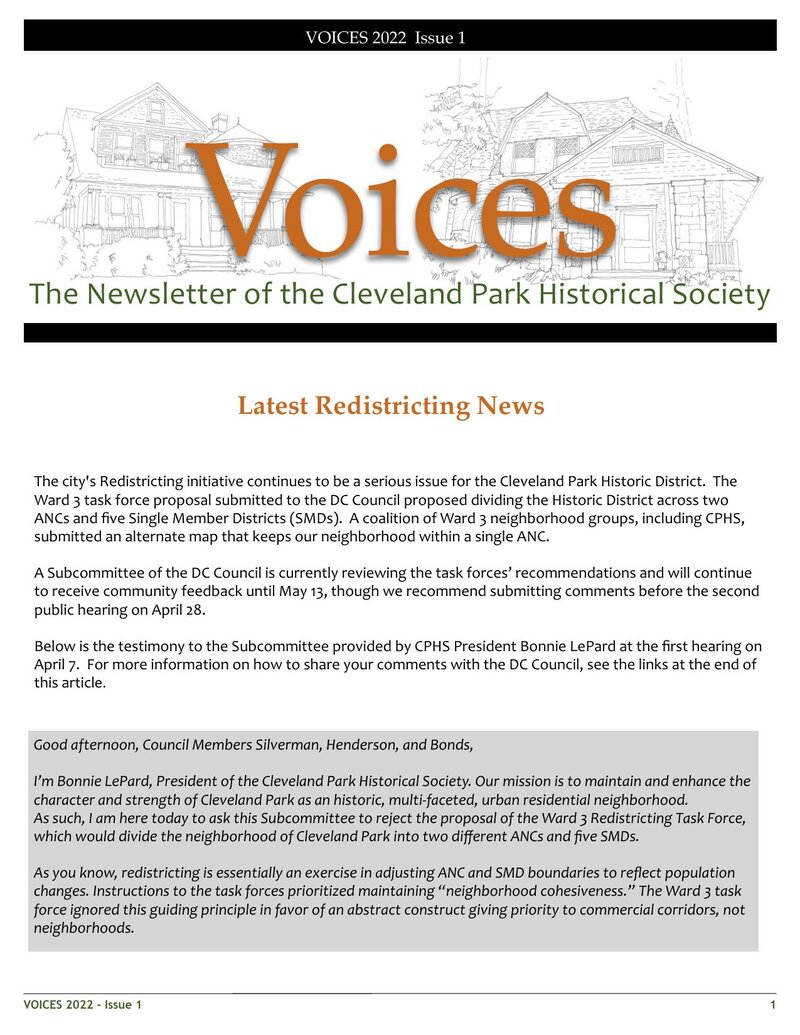 Cover of Voices Newsletter issue Spring 2022