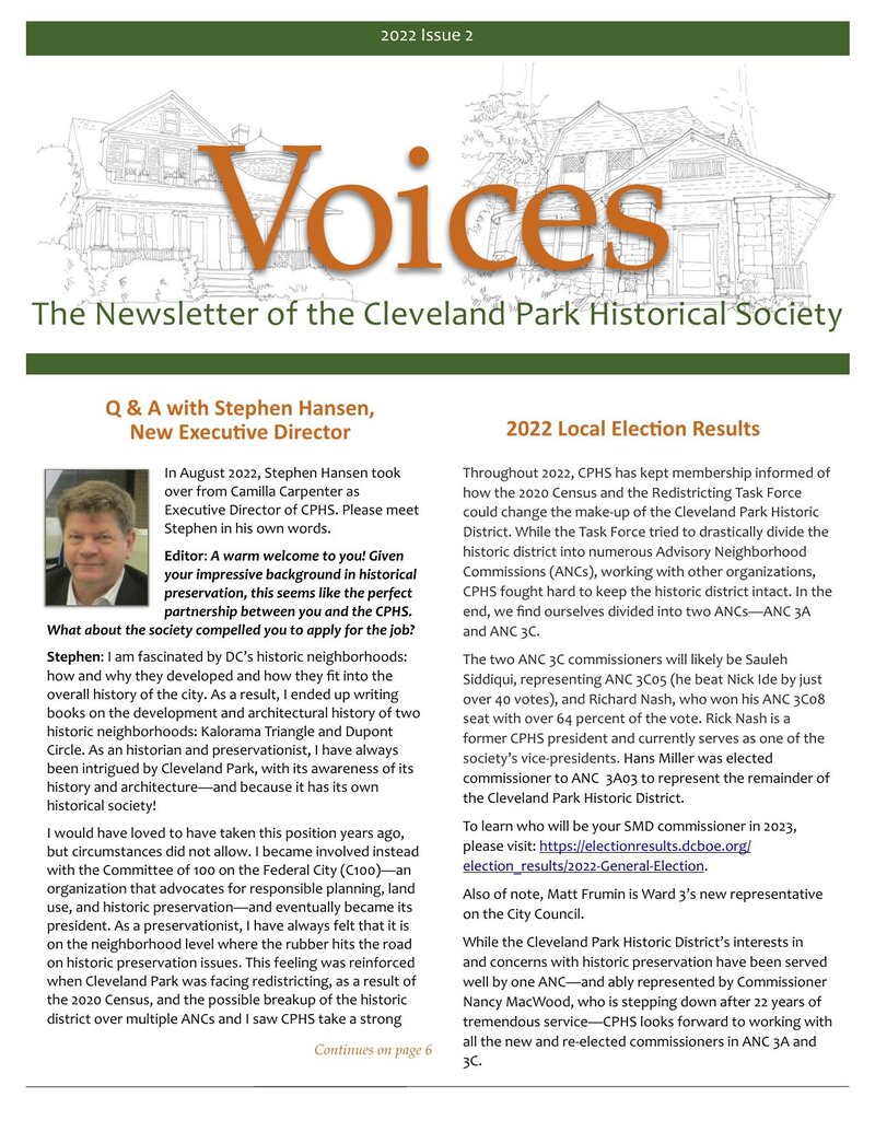 Cover of Voices Newsletter issue Fall 2022