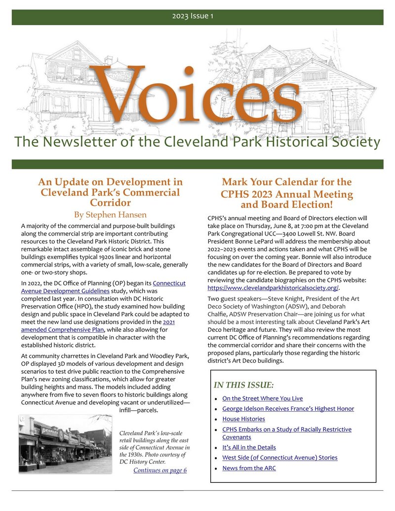 Cover of Voices Newsletter issue Spring 2023