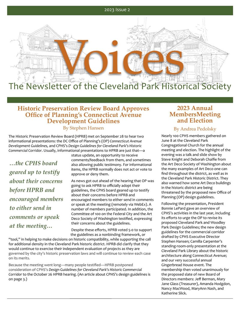 Cover of Voices Newsletter issue Fall 2023